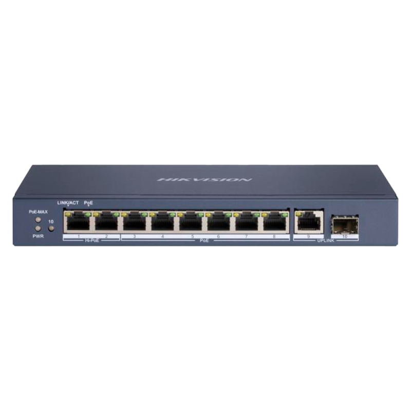 DS-3E0510HP-E - Switch Hi-PoE Hikvision - 8 porte PoE + 1 Uplink RJ45 + 1 Uplink SFP - Velocità porte Gigabit 10/100/1000Mbps - DS-3E0510HP-E - Switch Hi-PoE Hikvision - 8 porte PoE + 1 Uplink RJ45 + 1 Uplink SFP - Velocità porte Gigabit 10/100/1000Mbps -