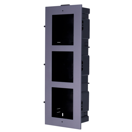 DS-KD-ACF3/Plastic - Pannello frontale e scatola di giunzione da incasso - Per 3 moduli - Specifico per i videocitofoni Hikvisio