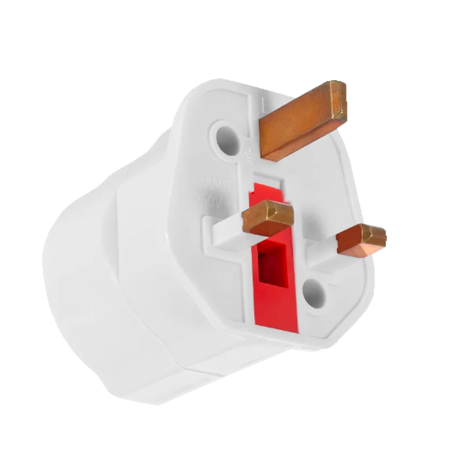 EU-UK-ADAPTER - Adattatore - Da Spina Tipo F (UE) a Spina Tipo G (UK) - Tensione 250V AC - Potenza Massima 3250 W - Corrente mas