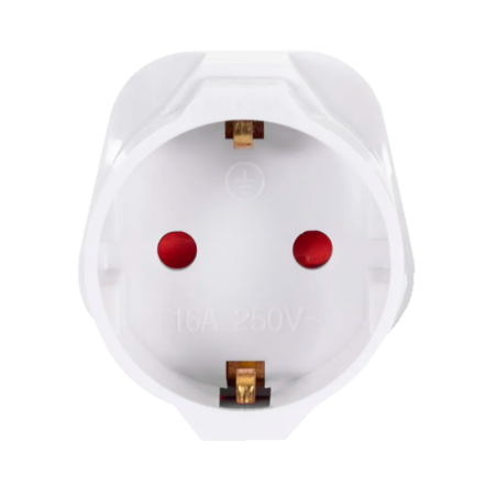EU-UK-ADAPTER - Adattatore - Da Spina Tipo F (UE) a Spina Tipo G (UK) - Tensione 250V AC - Potenza Massima 3250 W - Corrente mas