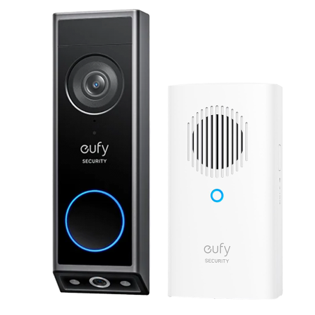 EUFY-DOORBELL-E340-KIT - Kit Campanello Wifi con telecamera a doppia ottica Eufy by Anker - Risoluzione 2K - Rilevamento dei pac