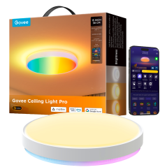 GV-CEILING-H60A6-15IN-ROUND - Plafoniera rotonda Govee da 38cm a doppio LED - Wi-Fi 2.4 GHz + Bluetooth - Colore segmentato + Bi