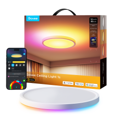 GV-CEILING-H80A1-12IN-ROUND - Plafoniera rotonda Govee a doppio LED - Wi-Fi 2.4 GHz + Bluetooth - Colore segmentato + Bianco cal