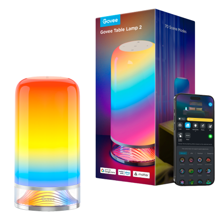 GV-LAMP-H6022 - Lampada da tavolo Govee - Wi-Fi 2.4 GHz + Bluetooth - Colore segmentato + Bianco caldo/freddo - Intensità 500 lu