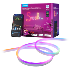 GV-NEON-H61D4-4M-WHITE - Govee Striscia NEON smart 4m - Wi-Fi 2.4 GHz + Bluetooth - Colore RGB segmentato - 84 LED/m - Matter /