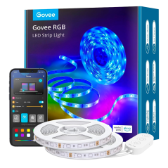 GV-STRIP-H6110-2X5M-RGB - Govee Striscia LED smart 10m - Wi-Fi 2.4 GHz + Bluetooth - Colore RGB - 90 lumen/m / 300LEDs - App Gov