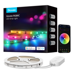 GV-STRIP-H618C-10M-RGBIC-BASIC - Govee Striscia LED smart 10m - Wi-Fi 2.4 GHz + Bluetooth - Colore segmentato - Intensità 44 lum