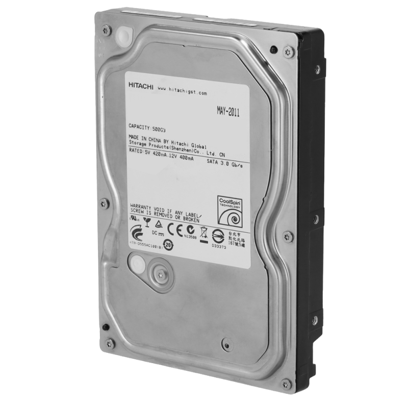 HD500G-S-REFURBISHED - Hard disk Hitachi modello HCS5C1050CLA382 - Capacità 500 GB - Interfaccia SATA 3 GB/s - Speciale per Vide HD500G-S-REFURBISHED - Hard disk Hitachi modello HCS5C1050CLA382 - Capacità 500 GB - Interfaccia SATA 3 GB/s - Speciale per Vide