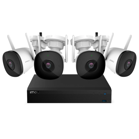 IMOU-KIT/NVR1104HS-W-S2-CE-1T/4-F22P-0280B - Kit wireless 4 Telecamere Bullet 2C 2MP - NVR 4CH / WiFi 2.4 GHz - 2.8mm / IR 30 - 