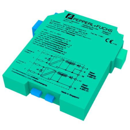 KFD0-CS-EX2.51P - Barriera isolata Hochiki - Ingresso/uscita di corrente da 0 mA a 40 mA - Barriera isolata di 2 canali - Protez