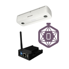 KIT-PEOPLECOUNT-HIKDUAL-LITE - Kit per il Controllo della capacità LITE - Telecamera Hikvision DS-2CD6825G0/C-IS(2mm)(B) - PC co