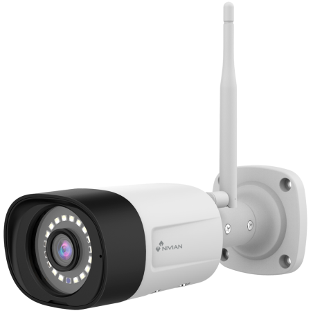 NV-CAM30-W6 - Telecamera Bullet 3MP 2K - Compatibile con i kit TVCC WIFI NIVIAN - Risoluzione 3 Mpx / H.265+ - Ottica 4 mm - IR 