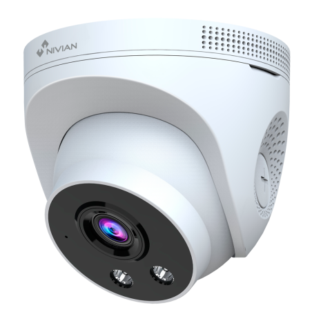 NV-DOM30-W6 - Telecamera Dome 3MP 2K - Compatibile con i kit TVCC WIFI NIVIAN - Risoluzione 3 Mpx / H.265+ - Ottica 4 mm - IR LE