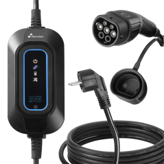 NV-EVCHARGER-PORTABLE-SCHUKO - Colonnina di ricarica portatile per veicoli elettrici - Potenza 3,7kW / 16A / Monofase - Connetto