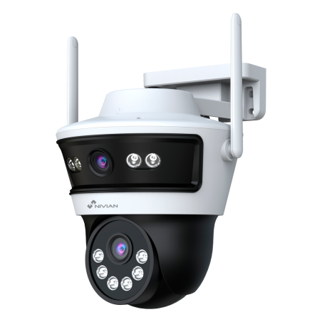 NV-MOTOCAM30DUAL-W6 - Telecamera PT Motorizzata 3MP 2K - Compatibile con i kit TVCC WIFI NIVIAN - Risoluzione 3 Mpx / H.265+ - O