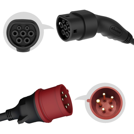 NVS-EVCHARGER-11KW-PORTABLE-7500 - Colonnina di ricarica portatile per veicoli elettrici - Potenza 11kW / 16A / Trifase - Connet
