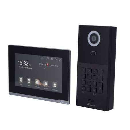 NVS-VIDEOINTERCOM-2W-KPAD - Kit Videocitofonico Nivian a 2 fili con tastiera - Postazione esterna 2 fili + Monitor WiFi - Postaz