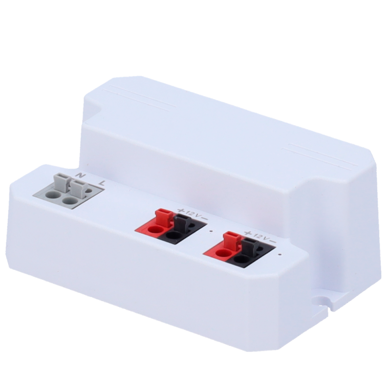 PD-24-12 - Alimentatore a commutazione - Ingresso AC 100V ~ 240V - Uscita 2 canali - Uscita DC 12 V / 2 A (24W) - Colore bianco