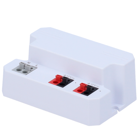 PD-24-12 - Alimentatore a commutazione - Ingresso AC 100V ~ 240V - Uscita 2 canali - Uscita DC 12 V / 2 A (24W) - Colore bianco