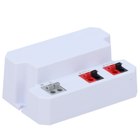 PD-24-12 - Alimentatore a commutazione - Ingresso AC 100V ~ 240V - Uscita 2 canali - Uscita DC 12 V / 2 A (24W) - Colore bianco