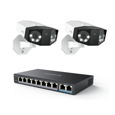 RL-DUO3-SERIES-POE - Reolink Telecamera 16 MP Duo 3 PoE - 16MP (7680x2160) @ 20FPS - PoE / 180º Panoramica / Luce LED - Zoom aut