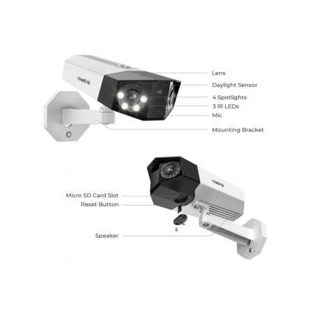 RL-P730-IPCAM-POE-W - Reolink Camera 8MP Duo 2 PoE - 8MP (4608X1728) @ 20FPS - PoE / 180º Panoramica / Luce LED - Zoom automatic