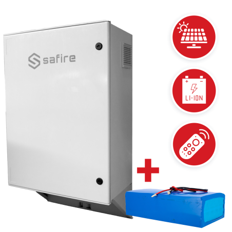 SF-BOX08SOL-BMS-IP55-4800WH - Box di ricarica rapida solare in poliestere - Interruttore magnetotermico e SPD - Dimensioni ester