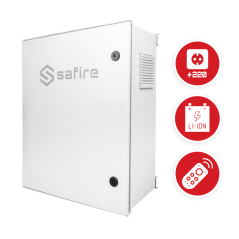 SF-BOX6050AC8POE-LITIO - Box in poliestere per lampioni a ricarica rapida - Differenziale, MCB e SPD - Dimensioni esterne 60x50x