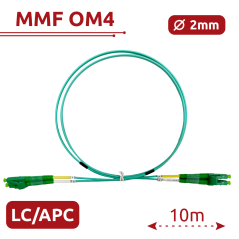 SF-LC-APC-LC-APC-OM4-DX-10M-A - Cavo di collegamento in fibra ottica - Fibra multimodale OM4 - Connettore LC APC duplex - Lunghe