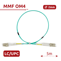SF-LC-UPC-LC-UPC-OM4-DX-5M-A - Cavo di collegamento in fibra ottica - Fibra multimodale OM4 - Tipo di connettore LC duplex - Lun