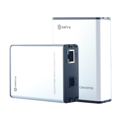 SF-MC1GE-SC-20KM - Safire Kit (2) converter multimediale industriale - 1x Porta Ethernet RJ45 - 1x Connettore SC Simplex - Gigab