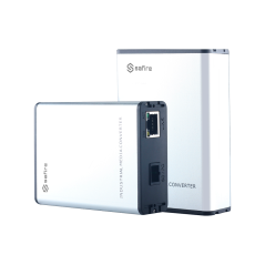 SF-MC1GE-SC-3KM - Safire Kit (2) converter multimediale industriale - 1x Porta Ethernet RJ45 - 1x Connettore SC Simplex - Gigabi