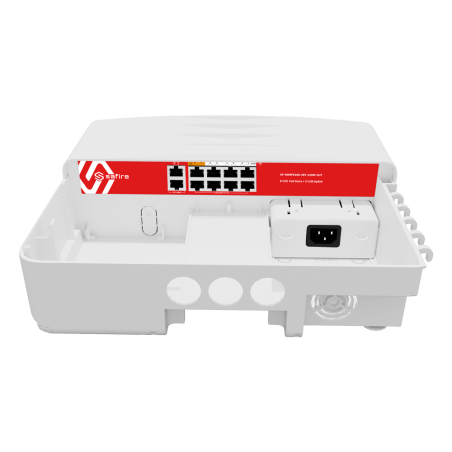 SF-SW8FE2GE-2BT-120W-OUT - Safire Switch Hi-PoE Outdoor - 8 porte FE PoE + 2 Uplink RJ45 - Ibrido 8x10/100Mbps + 2x10/100/1000Mb