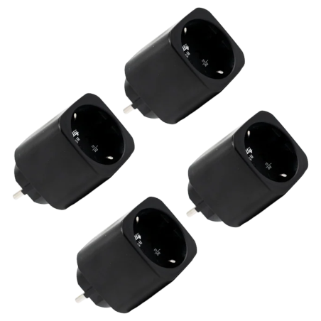 SH-PLUG-M-GEN3-B-X4 - Shelly Plug PM Gen3 (Negro) 4 Pcs - Monitoreo preciso del consumo eléctrico - Protección contra sobretensi