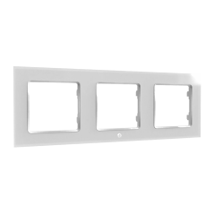 SH-WALL-FRAME-3-W - Shelly Wall Frame 3 - Cornice tripla decorativa per un look pulito - Consente di raggruppare due interruttor
