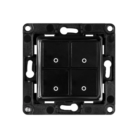 SH-WALL-SWITCH-4-B - Shelly Wall Switch 4 - Design compatto con 4 pulsanti - Compatibile con Shelly Plus i4, Plus 2PM, Plus 1, e