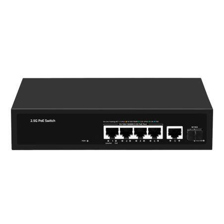 SW64HIPOE-2AZCXF-60 - Switch PoE Multigagibit 2,5Gbps - 4 PoE + 1 Uplink Rj45 1/2,5G+ 1 Uplink SFP+ 10G - Velocità porte 2,5/1Gb
