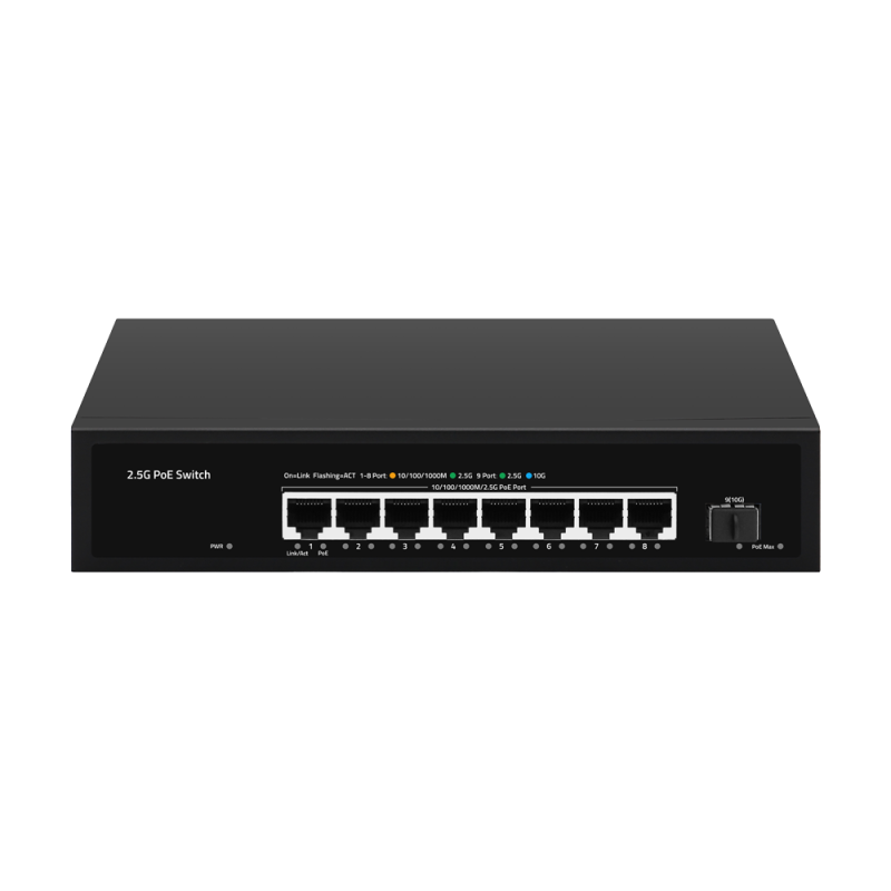 SW98HIPOE-2AZXF-150-V2 - Switch PoE Multigagibit 2,5Gbps - 8 porte PoE + 1 Uplink SFP 10G - Velocità porte 2,5/1Gbps - 8 Porte P SW98HIPOE-2AZXF-150-V2 - Switch PoE Multigagibit 2,5Gbps - 8 porte PoE + 1 Uplink SFP 10G - Velocità porte 2,5/1Gbps - 8 Porte P