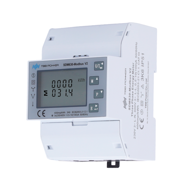 TBB-SDM-630 - Smart Meter TBB - Trifase | Bidirezionale - Compatibile con l'inverter Riio SUN II - Montaggio su guida DIN - Per TBB-SDM-630 - Smart Meter TBB - Trifase | Bidirezionale - Compatibile con l'inverter Riio SUN II - Montaggio su guida DIN - Per