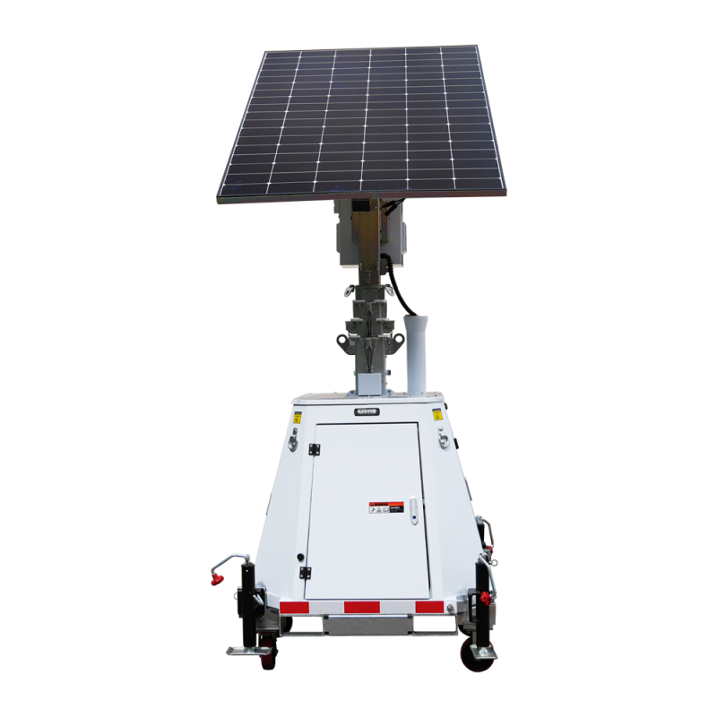 TRAILER-5880WH-440W-7M - Torre TVCC fissa compatta con ruote - Capacità 5880W/h | pannello da 440W | Litio - Protezione anticorr