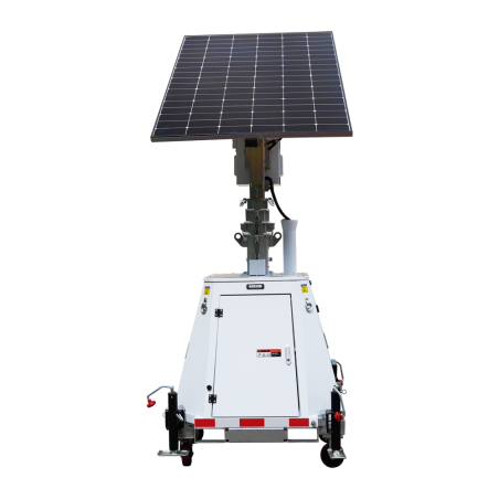 TRAILER-5880WH-440W-7M - Torre TVCC fissa compatta con ruote - Capacità 5880W/h | pannello da 440W | Litio - Protezione anticorr