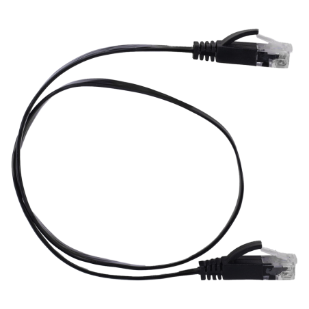 UTP6-05BK-FLAT - Cavo UTP Flat - Ethernet - Connettori RJ45 - Categoria 6 - 0,5 m - Colore nero