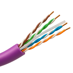 UTP6-305-BC-H-Dca-PURPLE - Cavo rigido UTP rigido senza alogeni - Categoria 6 - Soddisfa il test Fluke 90m - Conduttore OFC, pur