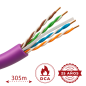 UTP6-305-BC-H-Dca-PURPLE - Cavo rigido UTP rigido senza alogeni - Categoria 6 - Soddisfa il test Fluke 90m - Conduttore OFC, pur