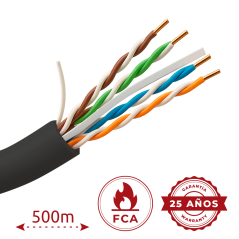 UTP6-500-BC-OUTDOOR - Cavo UTP rigido per esterni - Categoria 6 - Soddisfa il test Fluke 90m - Conduttore OFC, purezza 99.9% ram