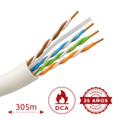 UTP6A-305-LSZH-Dca - Safire cavo UTP Categoria 6A - Conduttore OFC,100% rame - Diametro 23 AWG-0,55mm - Certificato CPR: Dca-S1,