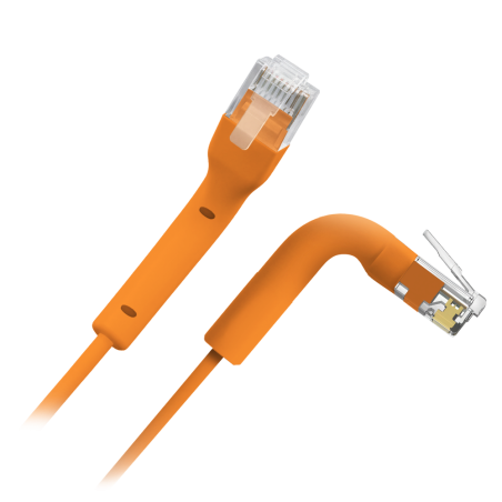 UTP6A-FLEX-03O - Cavo UTP flessibile - Ethernet - Connettori RJ45 - Categoria 6A - 0,3 m - Colore arancione