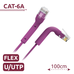 UTP6A-FLEX-1P - Cavo UTP flessibile - Ethernet - Connettori RJ45 - Categoria 6A - 1 m - Colore viola