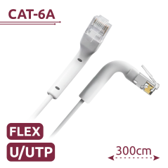 UTP6A-FLEX-2W - Cavo UTP flessibile - Ethernet - Connettori RJ45 - Categoria 6A - 2 m - Colore bianco
