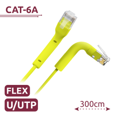 UTP6A-FLEX-3Y - Cavo UTP flessibile - Ethernet - Connettori RJ45 - Categoria 6A - 3 m - Colore Giallo